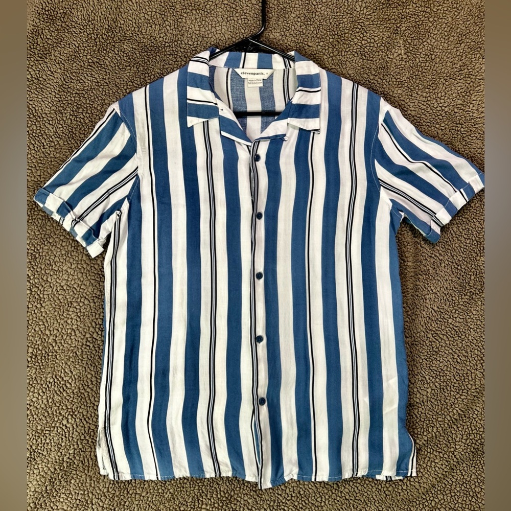 Eleven Paris Striped Button Down Mens (S)
